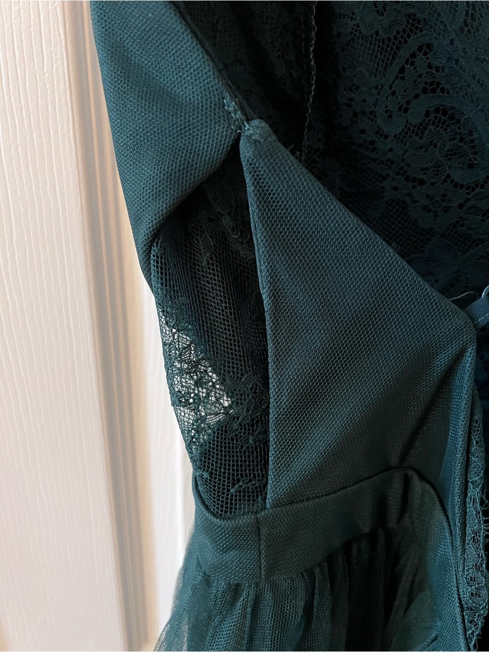 Lulus Dress Forever Impressing Dark Green Tulle Maxi Gown Prom Wedding Guest - Picture 8 of 16